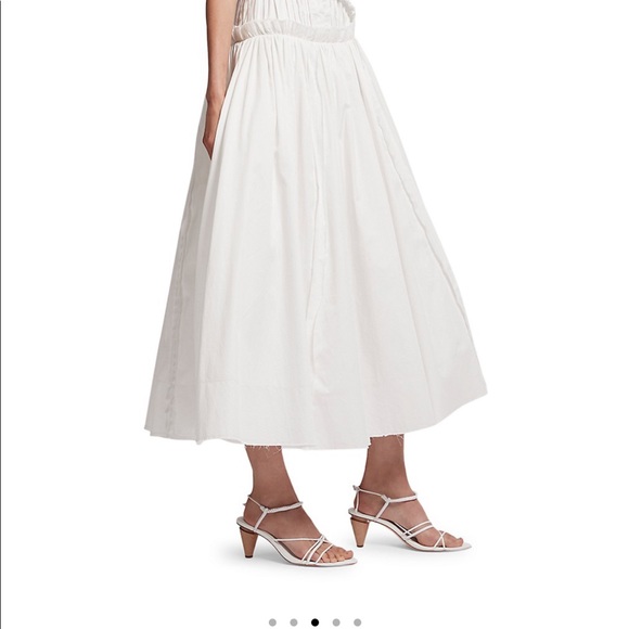 Aje Dresses | Aje White Ruffle Cotton Midi Dress Nwt | Poshmark